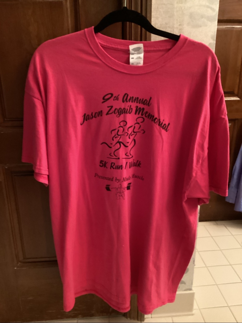 Jerzees Bright Pink Short Sleeve 5K Run/Walk Tee